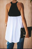 Sleeveless Blouse Black and white