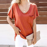 Short Sleeve Blouse with Pocket