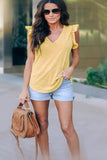 Sleeveless blouse with V Neck