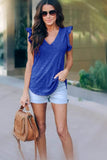 Sleeveless blouse with V Neck