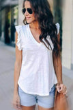 Sleeveless blouse with V Neck