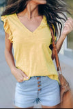 Sleeveless blouse with V Neck