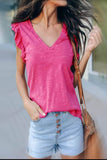 Sleeveless blouse with V Neck