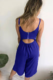 Capri jumpsuit with zipper on the back