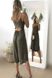 Capri jumpsuit with zipper on the back