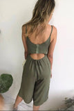 Capri jumpsuit with zipper on the back