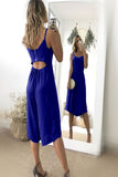 Capri jumpsuit with zipper on the back