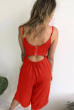 Capri jumpsuit with zipper on the back