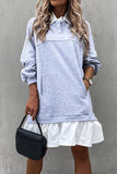 Long Sleeve Dress with Shirt (Collar and Ruffles)