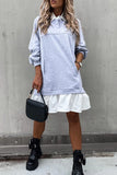 Long Sleeve Dress with Shirt (Collar and Ruffles)