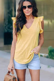 Sleeveless blouse with V Neck