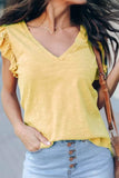 Sleeveless blouse with V Neck