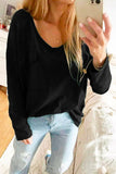 LONG T-SHIRT WITH V NECK AND POCKET