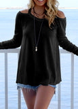 Long Sleeve Blouse with Open Shoulders