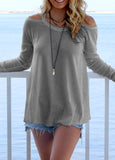 Long Sleeve Blouse with Open Shoulders