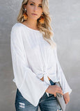 Long Sleeve Blouse With Tie