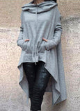 Asymmetrical sweatshirt with pocket and hood