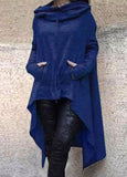 Asymmetrical sweatshirt with pocket and hood