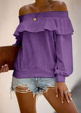 Strapless blouse Long sleeves with ruffles