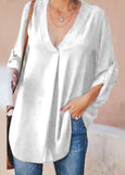 Blouse Long Sleeve Shirt With V Neck