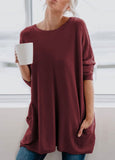 Long-sleeved blouse in a comfortable line (Fine knit)