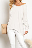 Comfortable Asymmetrical Blouse (Thin Knitted)