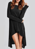 Asymmetrical Long Sleeve Dress (Fine Knitted)