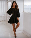 Midi Long Sleeve T-Shirt with Ruffles in Comfortable Line