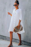 Φόρεμα πουκάμισο με μαο γιακά λεύκο