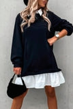 Long Sleeve Dress with Shirt (Collar and Ruffles)