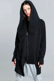 Cardigan With double zipper and hood